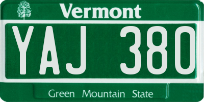 VT license plate YAJ380