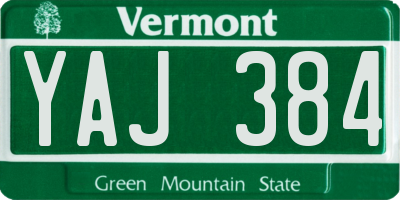 VT license plate YAJ384