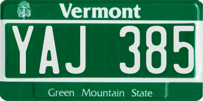 VT license plate YAJ385