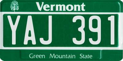 VT license plate YAJ391
