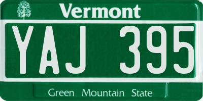 VT license plate YAJ395
