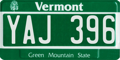 VT license plate YAJ396