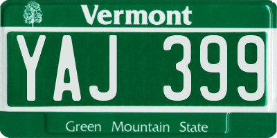 VT license plate YAJ399