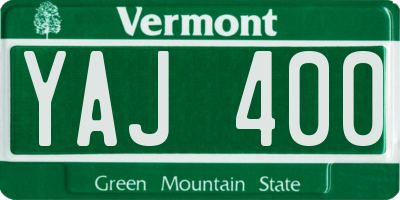 VT license plate YAJ400