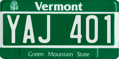 VT license plate YAJ401