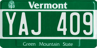VT license plate YAJ409