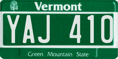 VT license plate YAJ410