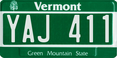 VT license plate YAJ411