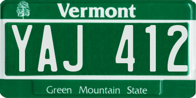 VT license plate YAJ412