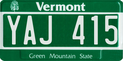 VT license plate YAJ415