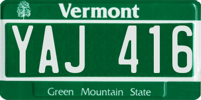 VT license plate YAJ416