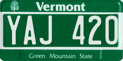 VT license plate YAJ420