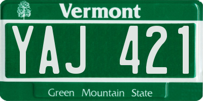 VT license plate YAJ421
