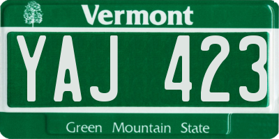 VT license plate YAJ423