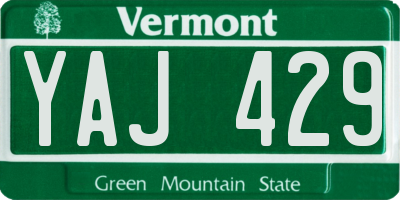 VT license plate YAJ429