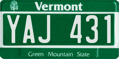 VT license plate YAJ431