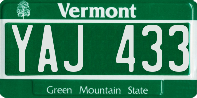 VT license plate YAJ433