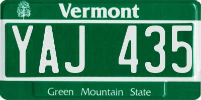 VT license plate YAJ435