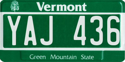 VT license plate YAJ436