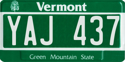VT license plate YAJ437