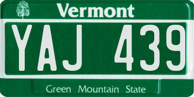 VT license plate YAJ439