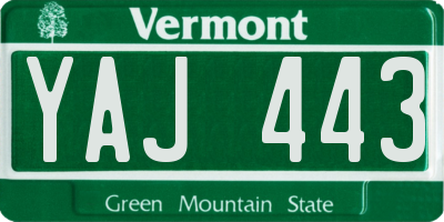 VT license plate YAJ443