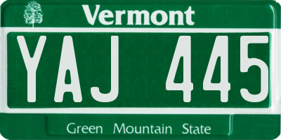 VT license plate YAJ445