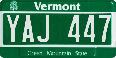VT license plate YAJ447