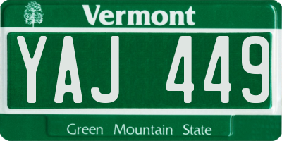 VT license plate YAJ449