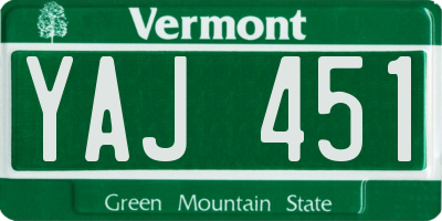 VT license plate YAJ451