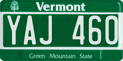 VT license plate YAJ460
