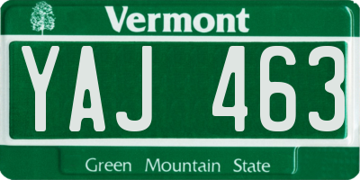 VT license plate YAJ463
