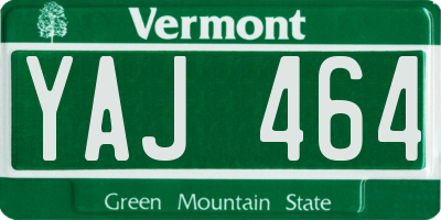 VT license plate YAJ464