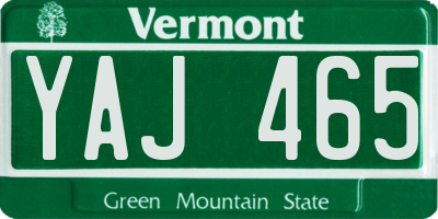 VT license plate YAJ465