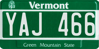 VT license plate YAJ466