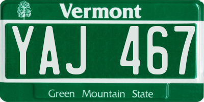 VT license plate YAJ467