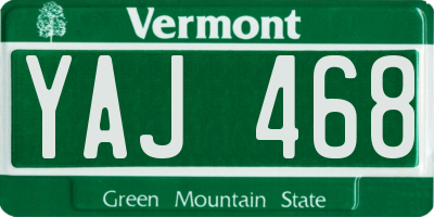 VT license plate YAJ468