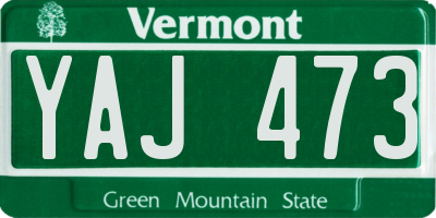 VT license plate YAJ473