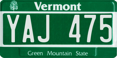VT license plate YAJ475