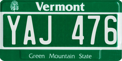 VT license plate YAJ476