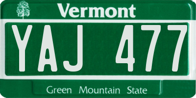 VT license plate YAJ477