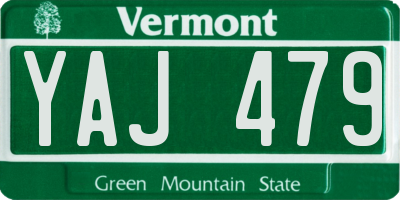 VT license plate YAJ479
