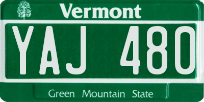 VT license plate YAJ480