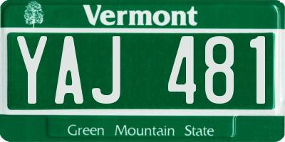 VT license plate YAJ481