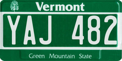 VT license plate YAJ482