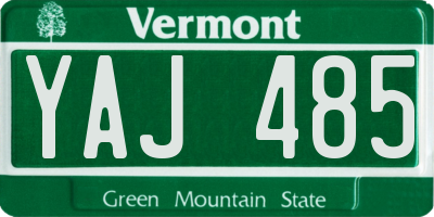 VT license plate YAJ485