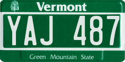 VT license plate YAJ487