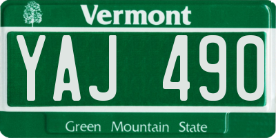VT license plate YAJ490