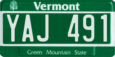 VT license plate YAJ491