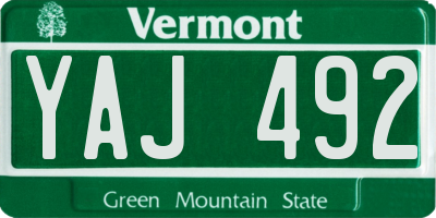 VT license plate YAJ492